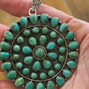 Kingman Turquoise Sterling Silver Pendant